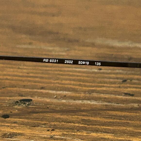 Ray-Ban RB 6031 2502 50-19 135 Silver Square Eyeglasses Frame Only Italy - Picture 3 of 6